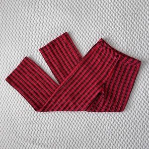Boohoo | Bright red & pink woven plaid wide leg trouser